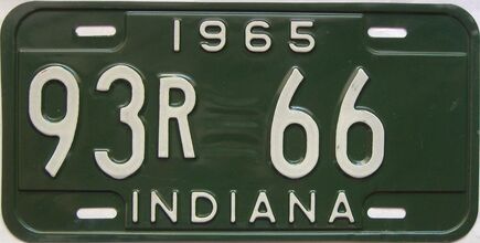 1965 Indiana license plate for sale