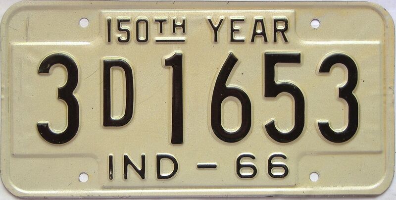 1966 Indiana license plate for sale