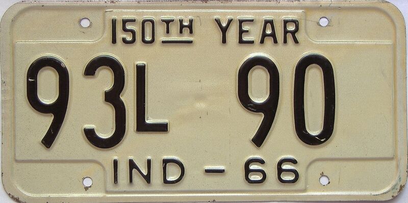1966 Indiana license plate for sale