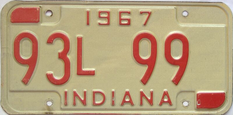 1967 Indiana license plate for sale