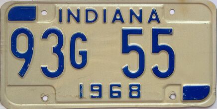 1968 Indiana license plate for sale
