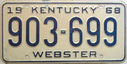 1968 Kentucky license plate for sale