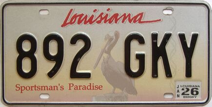 2026 Louisiana license plate for sale
