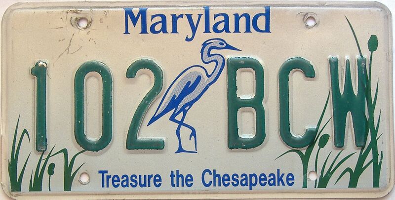 Maryland  (Single) license plate for sale
