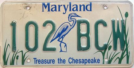 Maryland  (Single) license plate for sale