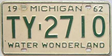 1962 Michigan  (Single) license plate for sale