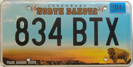 2023 North Dakota  (Single) license plate for sale