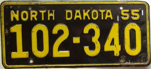 1955 North Dakota  (Single) license plate for sale
