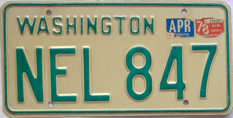 1978 Washington  (Single) license plate for sale
