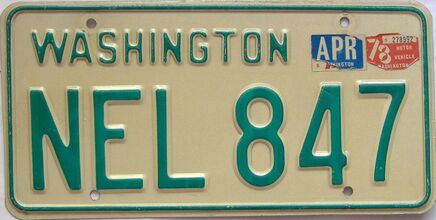 1978 Washington  (Single) license plate for sale