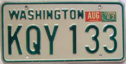 1982 Washington  (Single) license plate for sale