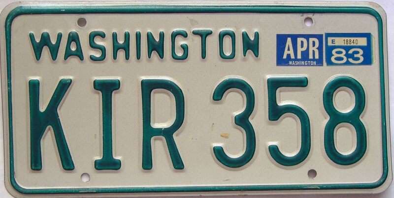 1983 Washington  (Single) license plate for sale