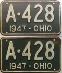 1947 Ohio  (Pair) license plate for sale