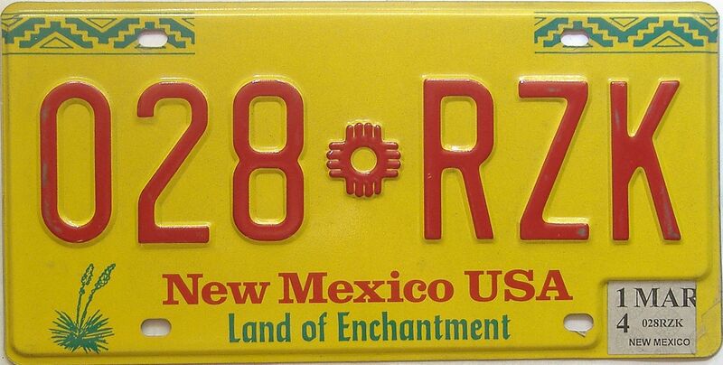 2014 New Mexico license plate for sale