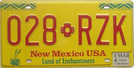 2014 New Mexico license plate for sale