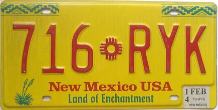 2014 New Mexico license plate for sale