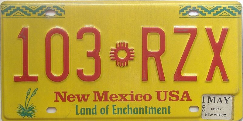 2015 New Mexico license plate for sale