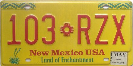 2015 New Mexico license plate for sale