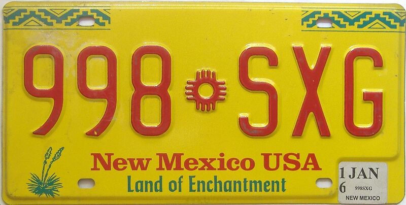 2016 New Mexico license plate for sale