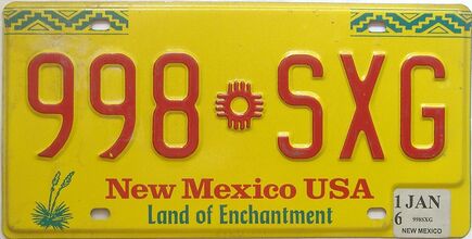 2016 New Mexico license plate for sale