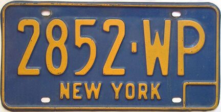 1966 New York  (Single) license plate for sale