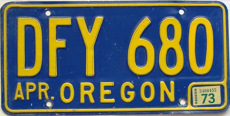 1973 Oregon  (Single) license plate for sale