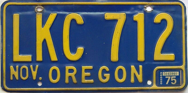 1975 Oregon  (Single) license plate for sale
