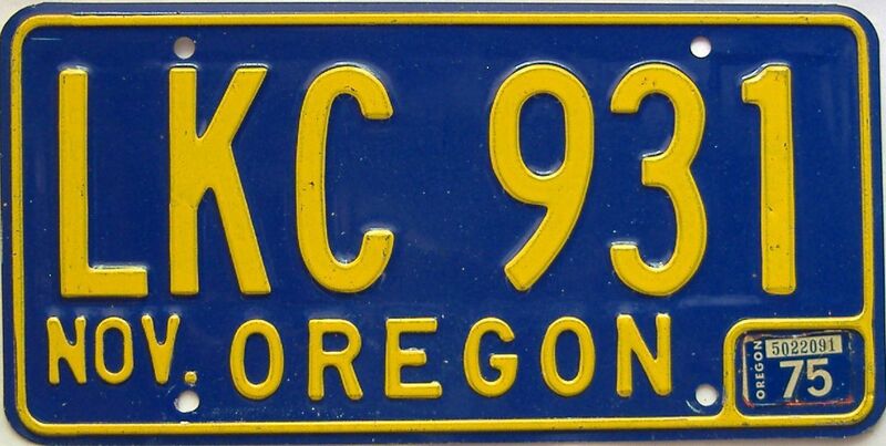 1975 Oregon  (Single) license plate for sale