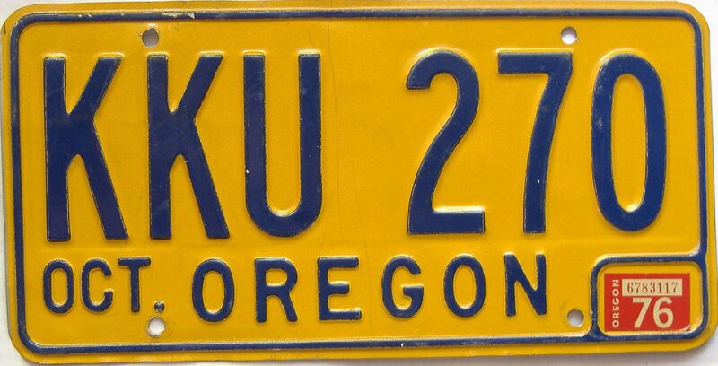 1976 Oregon  (Single) license plate for sale
