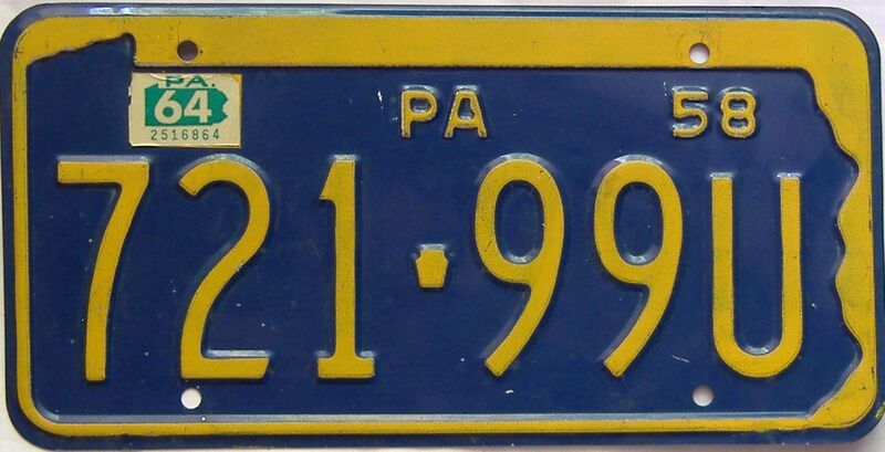 1964 Pennsylvania license plate for sale