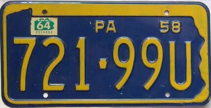 1964 Pennsylvania license plate for sale