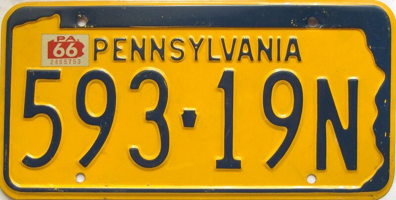 1966 Pennsylvania license plate for sale