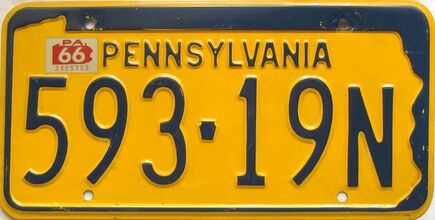 1966 Pennsylvania license plate for sale