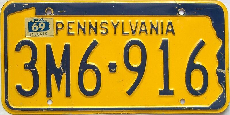 1969 Pennsylvania license plate for sale