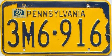 1969 Pennsylvania license plate for sale