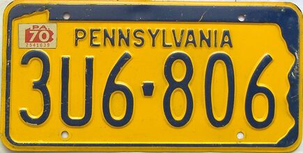1970 Pennsylvania license plate for sale