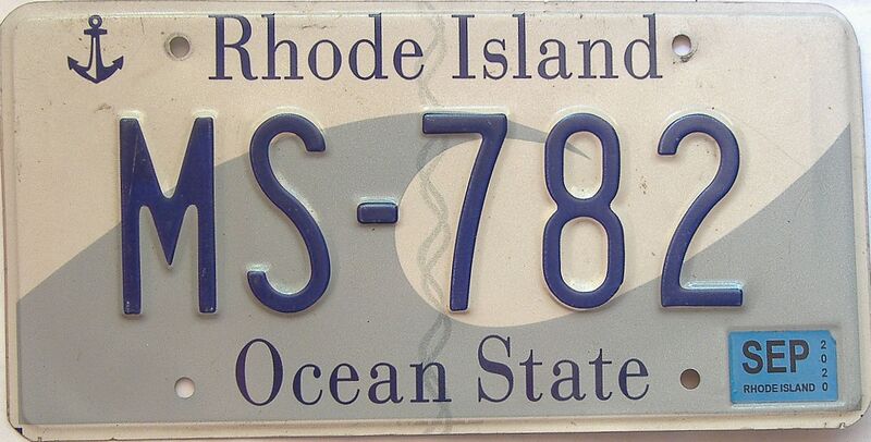 2020 Rhode Island  (Single) license plate for sale