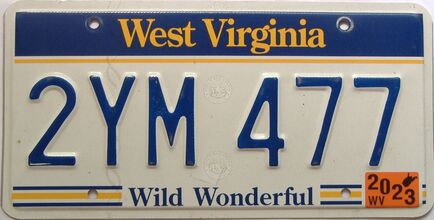 2023 West Virginia license plate for sale