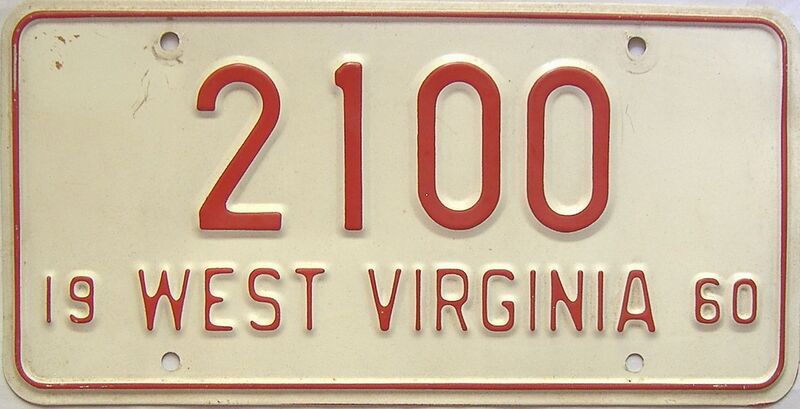1960 West Virginia license plate for sale