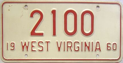 1960 West Virginia license plate for sale