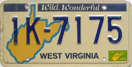1978 West Virginia license plate for sale