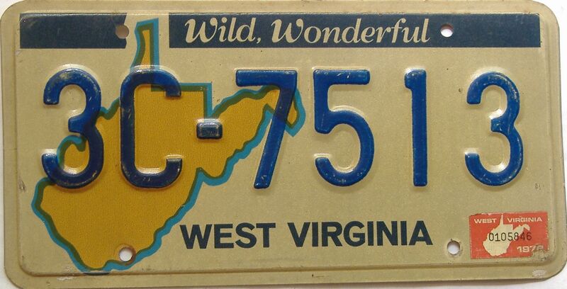 1978 West Virginia license plate for sale