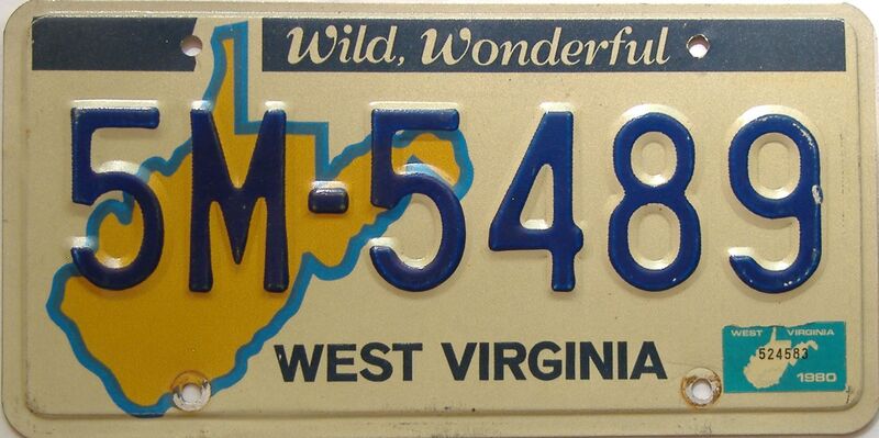 1980 West Virginia license plate for sale