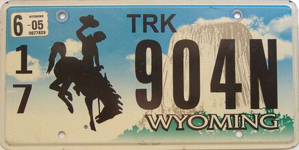 2005 Wyoming  (Truck) license plate for sale