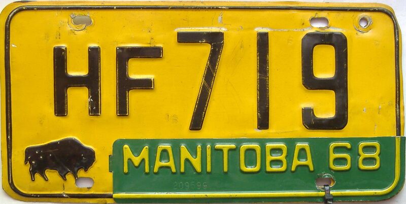 1968 Manitoba  (Single) license plate for sale