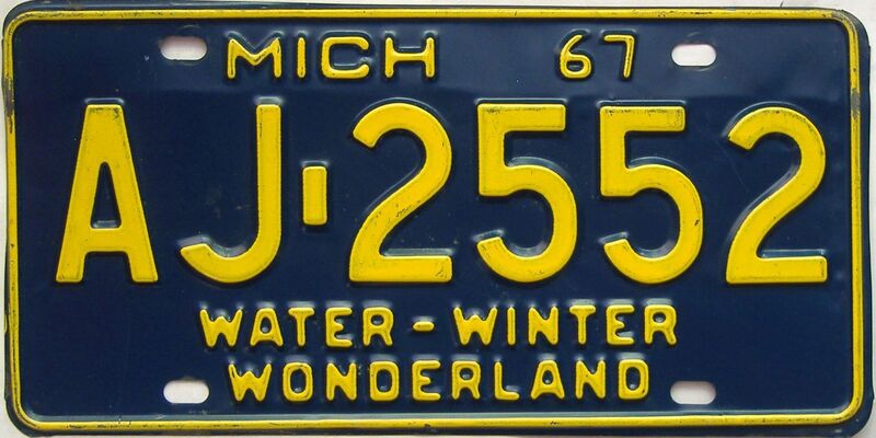 1967 Michigan  (Single) license plate for sale