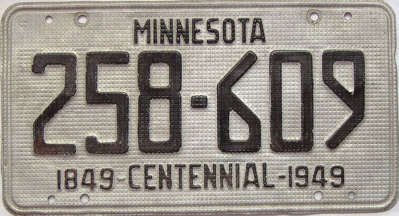 1949 Minnesota  (Single) license plate for sale
