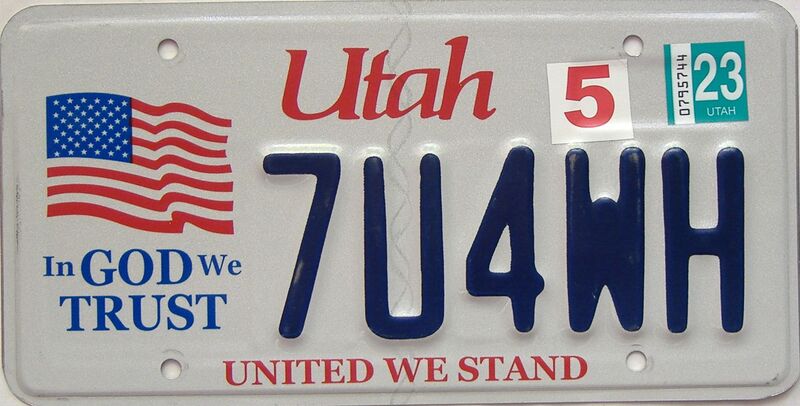 2023 Utah  (Single) license plate for sale