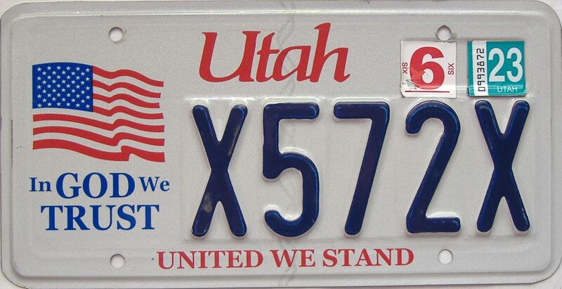 2023 Utah  (Single) license plate for sale