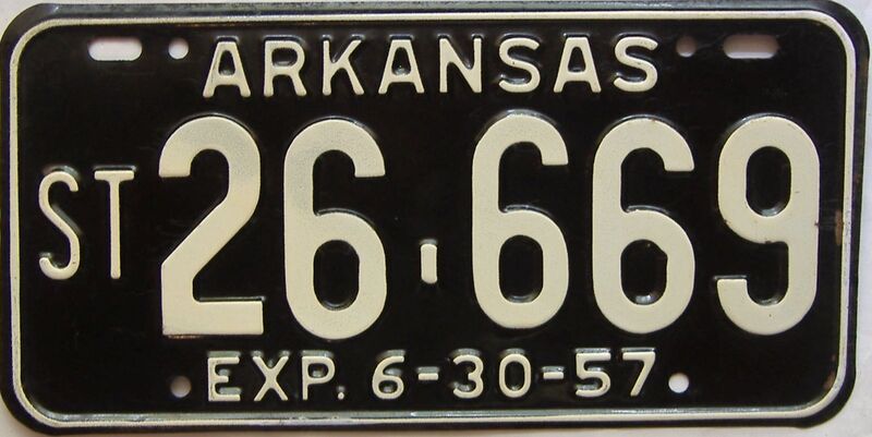 1957 Arkansas (Non Passenger) license plate for sale